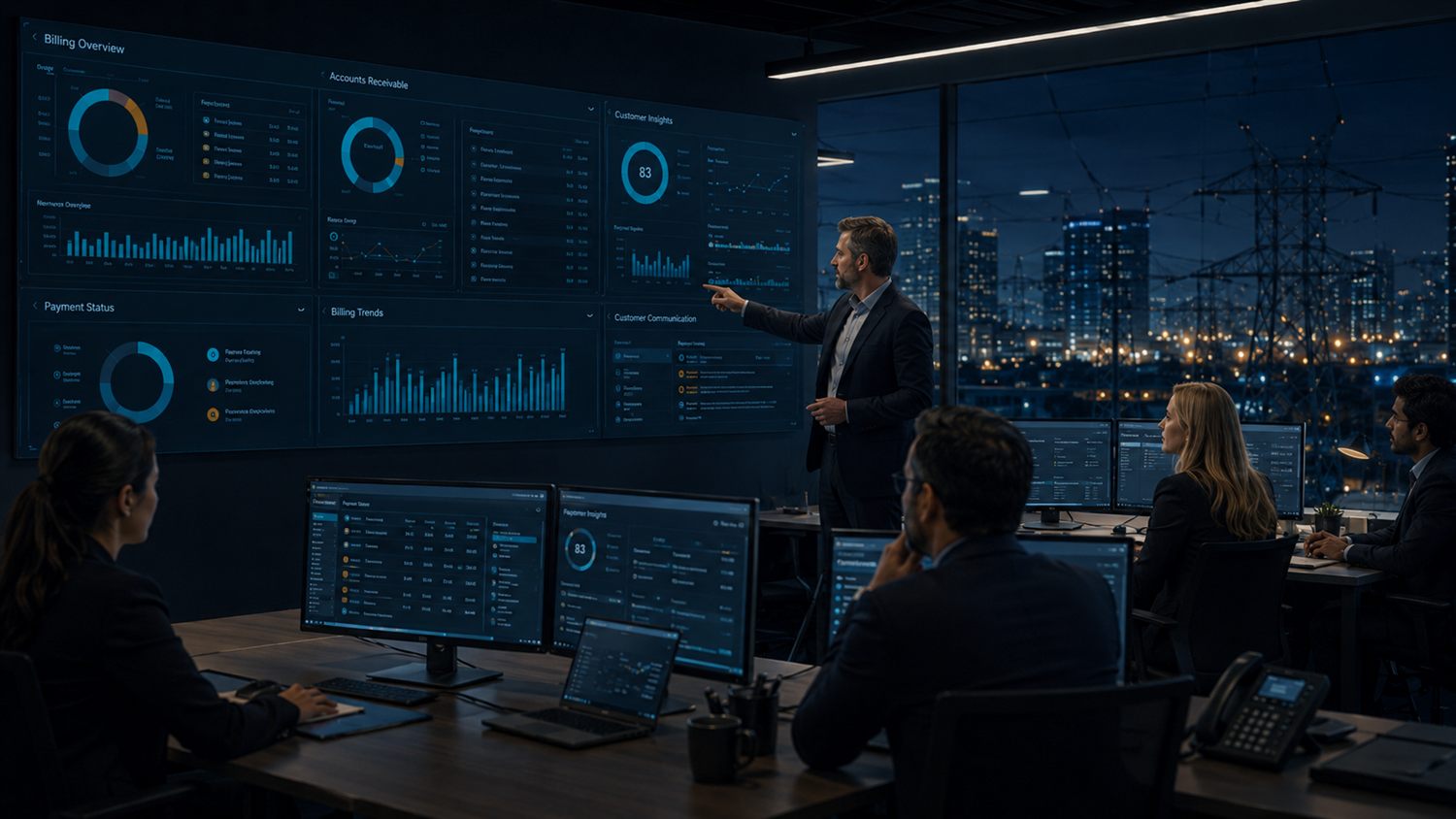 Utility billing and payments dashboard in the operations centre